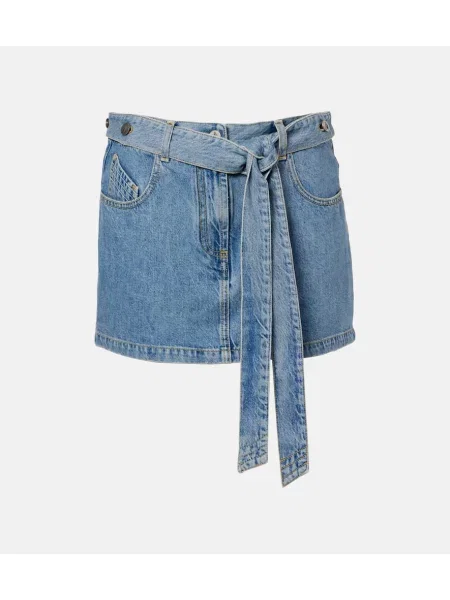 Fustă din denim The Attico albastru