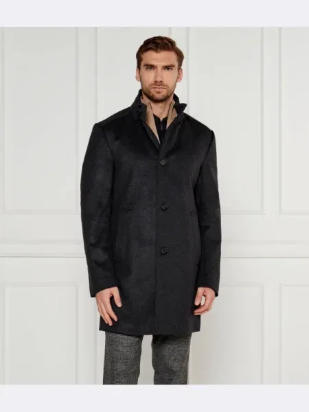 Joop! De lână palton 17 cu adaos de cașmir gri