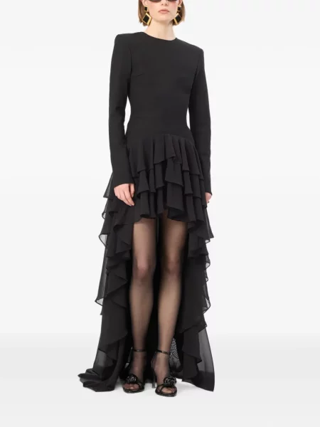 Lung rochie Rotate Birger Christensen asimetrică negru