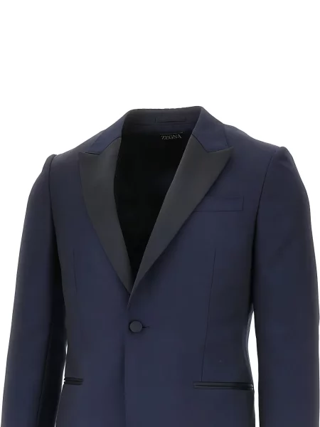 Costum Zegna cu rever albastru