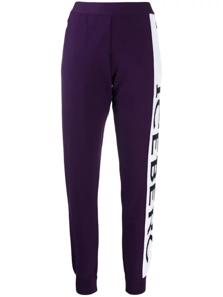 Pantaloni Iceberg alergare cu autograf violet