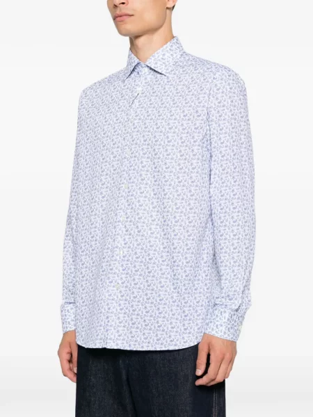 Cămașă Etro cu imagine cu model paisley albastru