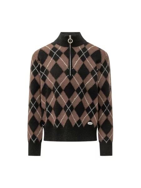 Sweter Ami Paris wełniany brązowy