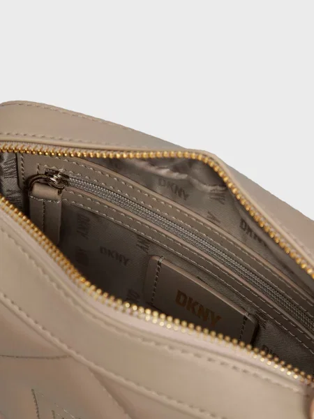 Шкіряна сумка Dkny бежева
