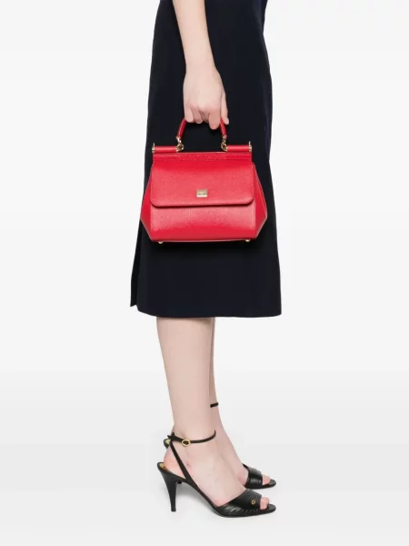 Geanta de piele Dolce & Gabbana din piele roșu