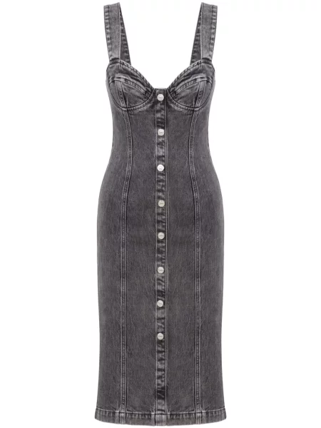 Sukienka jeansowa Moschino Jeans do kolan garniturowa szara