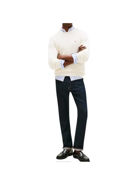 Sweter Tommy Hilfiger ze sznurkiem beżowy