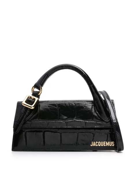 Lung bouclé geantă shopper Jacquemus negru