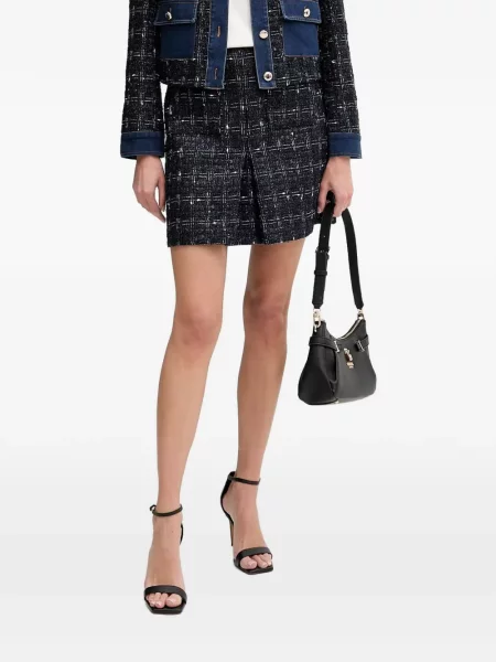 Fusta mini Morgan din tweed negru
