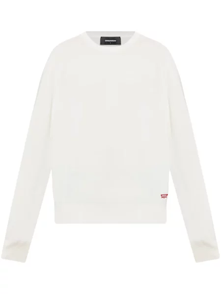 Pulover Dsquared2 cu broderie alb