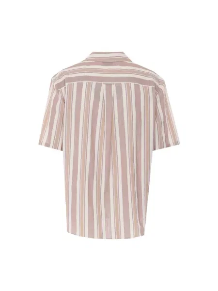 Koszula Saint Laurent w paski z paskiem beżowa
