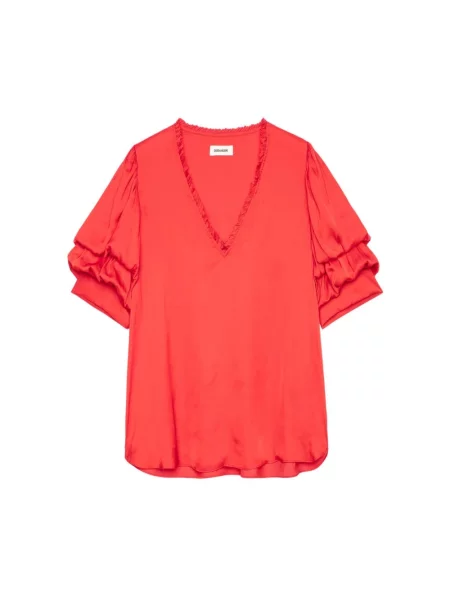 Satynowa bluzka Zadig & Voltaire czerwona