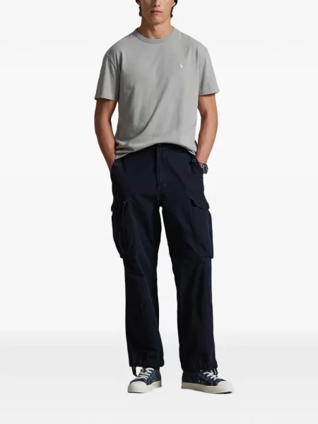 Dlouhá pruhovaná s límcem kšiltovka Polo Ralph Lauren modrá