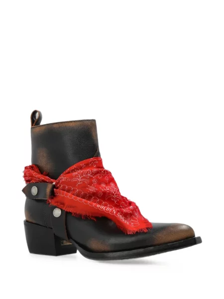 Кожени боти Golden Goose с катарама черно