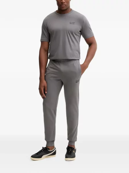 Бягане панталон Ea7 Emporio Armani с принт сиво