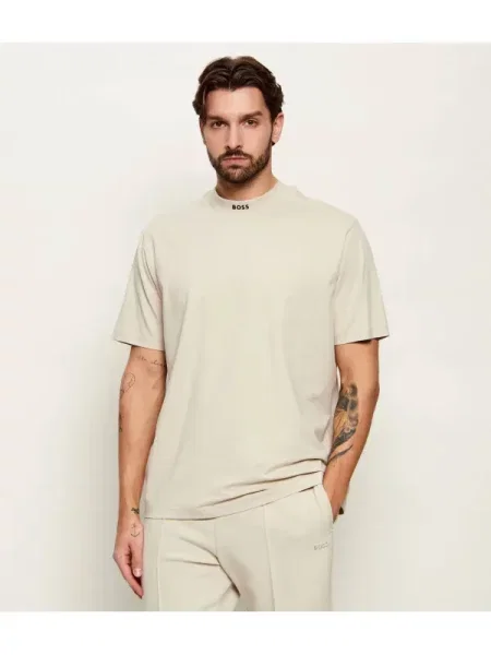 BOSS GREEN Tricou Tee Collar | stretch bej