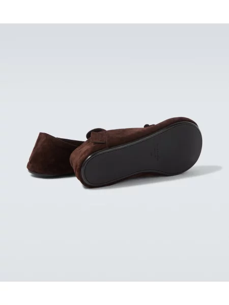 Pantofi loafer Acne Studios din piele de căprioară maro