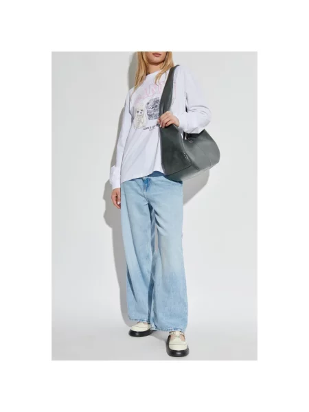 GANNI jeansy Soft Rigid Denim Baggy high waist niebieskie