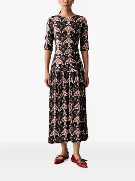 Rochie midi Farm Rio cu imagine negru