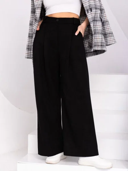 ISSA Plus Штани палаццо без підкладки чорний