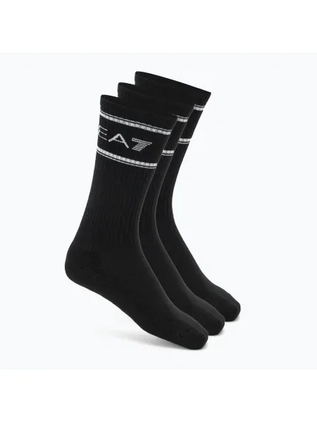 Ponožky Emporio Armani Train Socks Sponge 3 pairs black / black / black čierna
