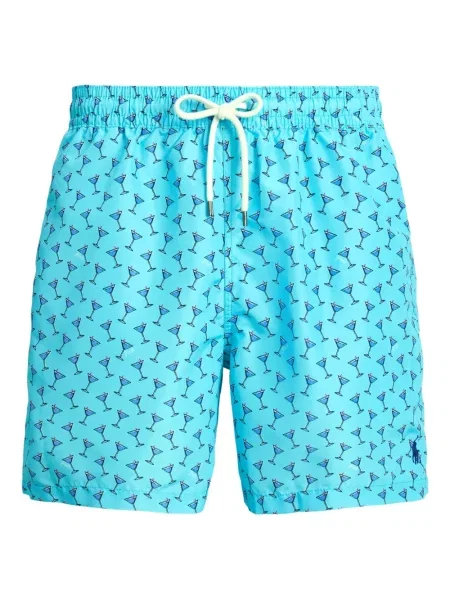 Pletene sportske kratke hlače Polo Ralph Lauren s printom bijela