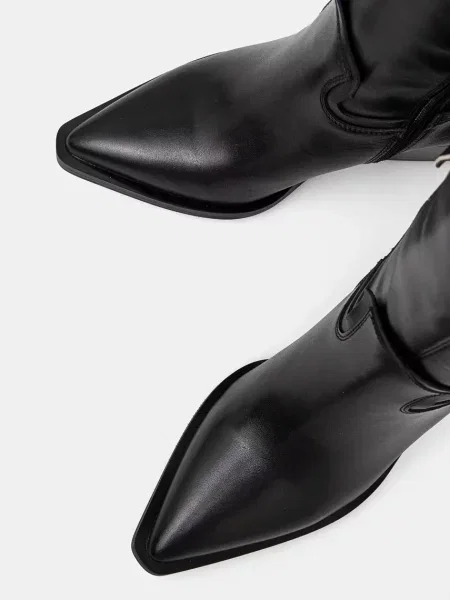Кожаные сапоги Answear.lab черные