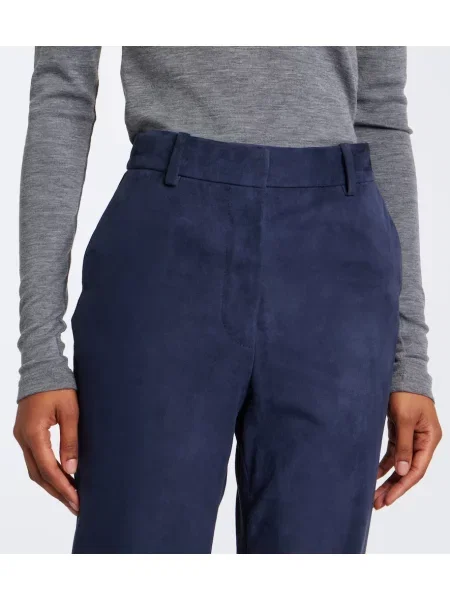 Pantaloni Joseph din piele de căprioară evazate albastru