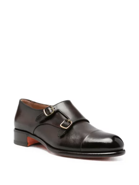 Pantofi Santoni cu bretele maro