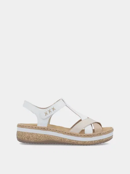 Кожаные босоножки Rieker белые