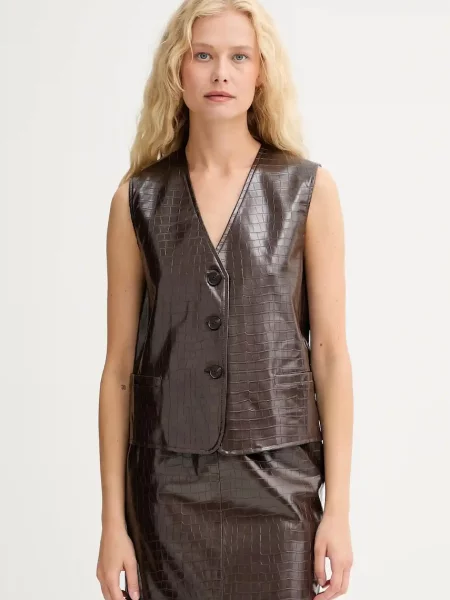 ISABELLE BLANCHE vestă un singur rând de maro