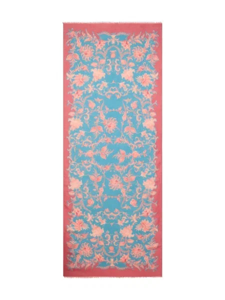 Fular Etro cu model floral albastru