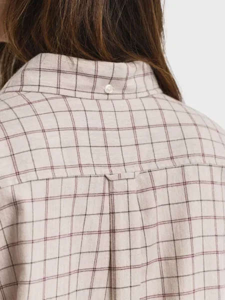 Картата фланелева сорочка Gant бежева