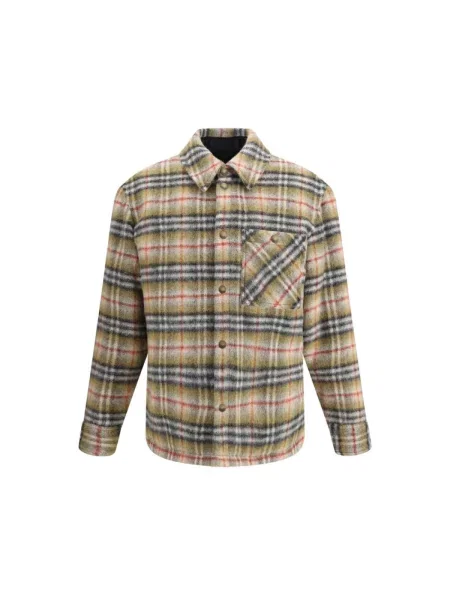 Wielobarwność koszula Burberry wełniana casual brązowa