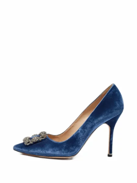 Bateliai Manolo Blahnik su sagtimis mėlyna
