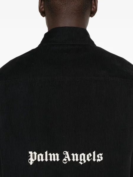 Cămașă Palm Angels de catifea cord gri