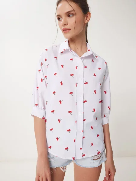 Happiness İstanbul Bluză crem / maro roșu