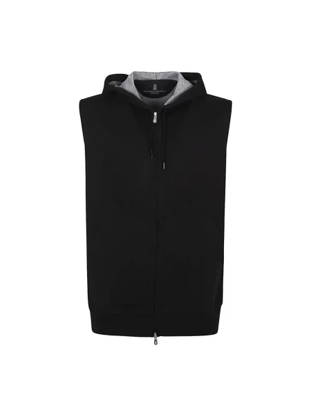 Kamizelka Brunello Cucinelli z kaszmiru z dekoltem w serek czarna