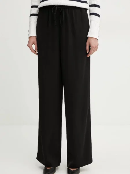 Armani Exchange pantaloni femei lat high waist negru