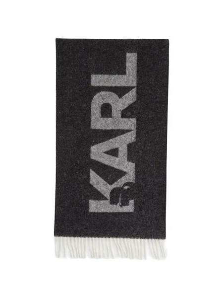 Fular Karl Lagerfeld cu franjuri negru