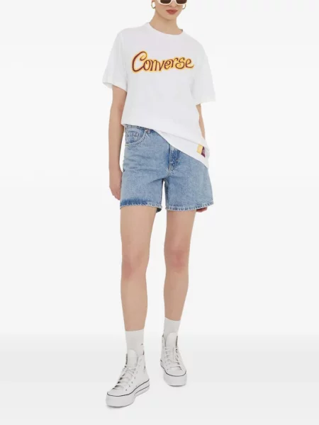 Decupat hanorac cu fermoar Converse clasic cu tepi albastru