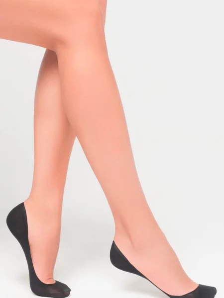 Женские следы EXTRA LOW SILICONE BAND COTTON чорні