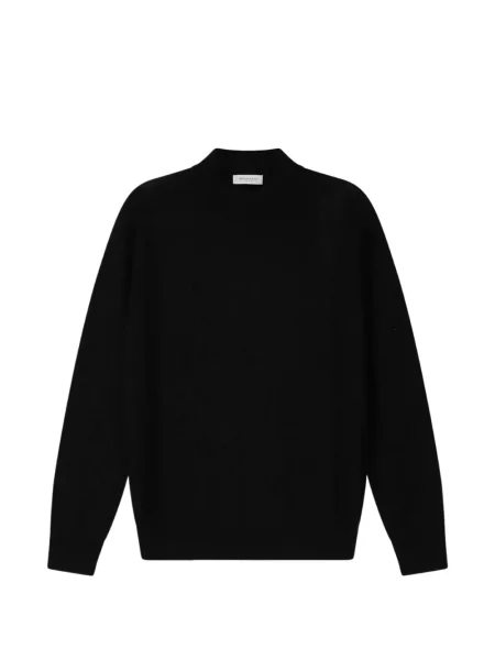 Lung pulover Bramani Cashmere din cașmir negru