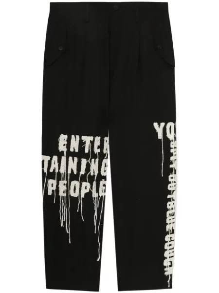 Pantaloni Yohji Yamamoto cu broderie negru