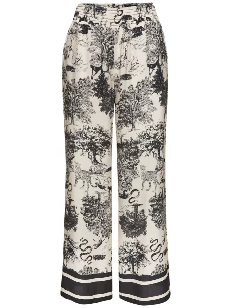 LASCANA Pantaloni negru / perlat alb