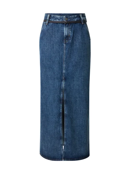 G-Star Raw fusta jeans marin maxi drept albastru