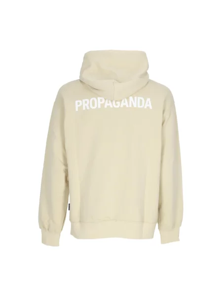 Bluza z kapturem Propaganda z kapturem klasyczna z logo beżowa
