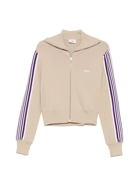 Dzianinowy sweter Autry w paski beżowy