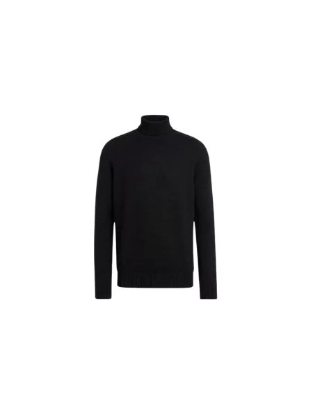 Sweter z golfem Dondup wełniany czarny