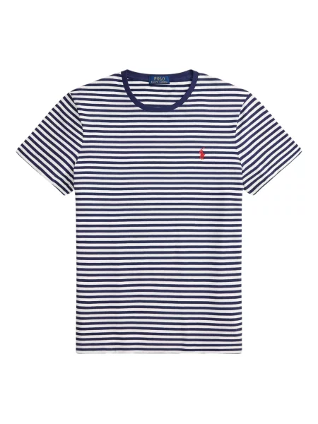 T-shirt Slim Fit z czystej bawełny Polo Ralph Lauren niebieska